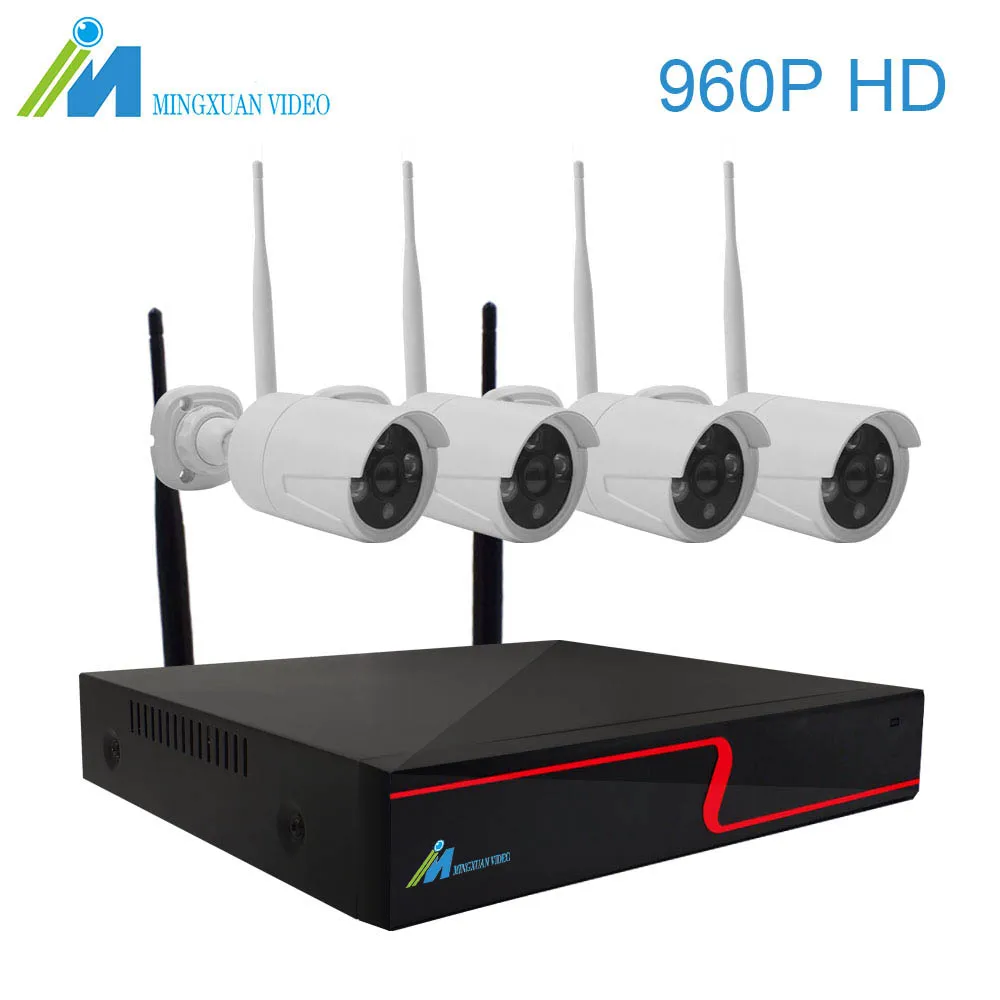 MX 4CH Wireless NVR Kit 1080P WIFI CCTV System 960P 1.3MP Outdoor