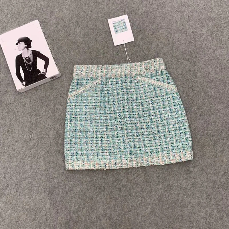 

New autumn women's skirt skirt short skirt tweed woven fashion mini skirt A word skirt 2019 new