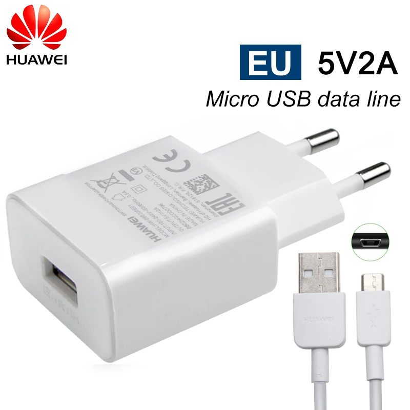 Оригинальное зарядное устройство huawei, 5 В/2 А, 9 В/2 А, USB, быстрая зарядка для huawei P8 P9 Plus Lite Honor 8 9 Mate10 Nova 2 2i 3 3i, зарядное устройство - Цвет: 5V2A Micro