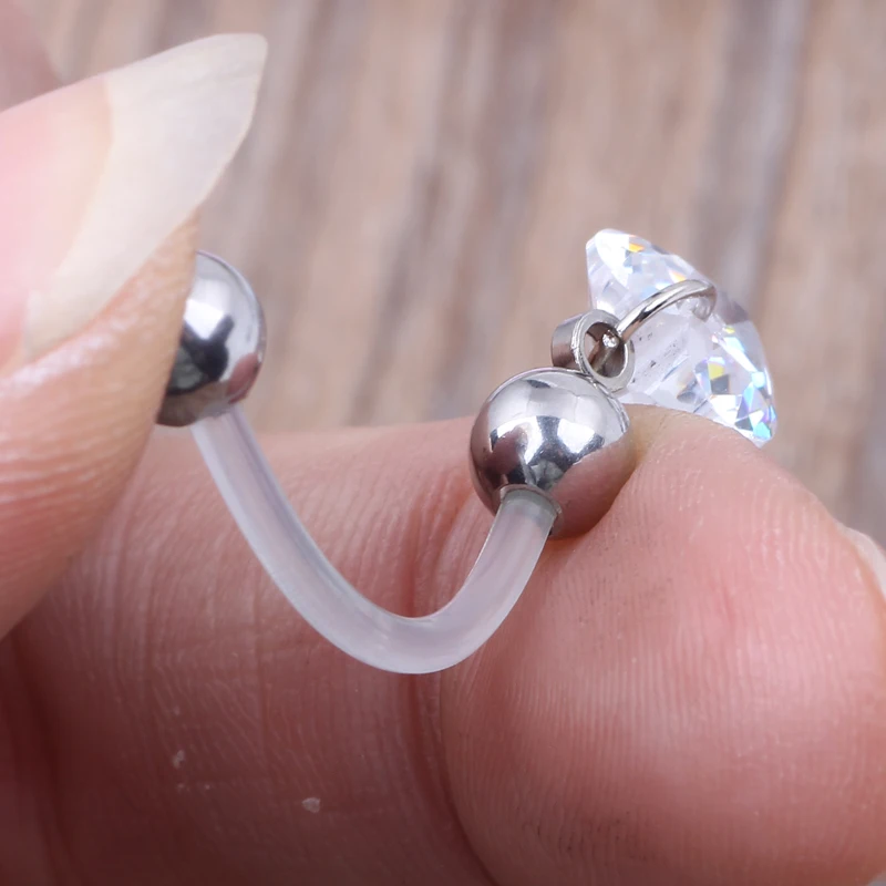 Fashion Surgical Steel Women Pregnant Belly Button Rings Navels Dangle in Baby Feets Piercings In Stomach Body Jewelry