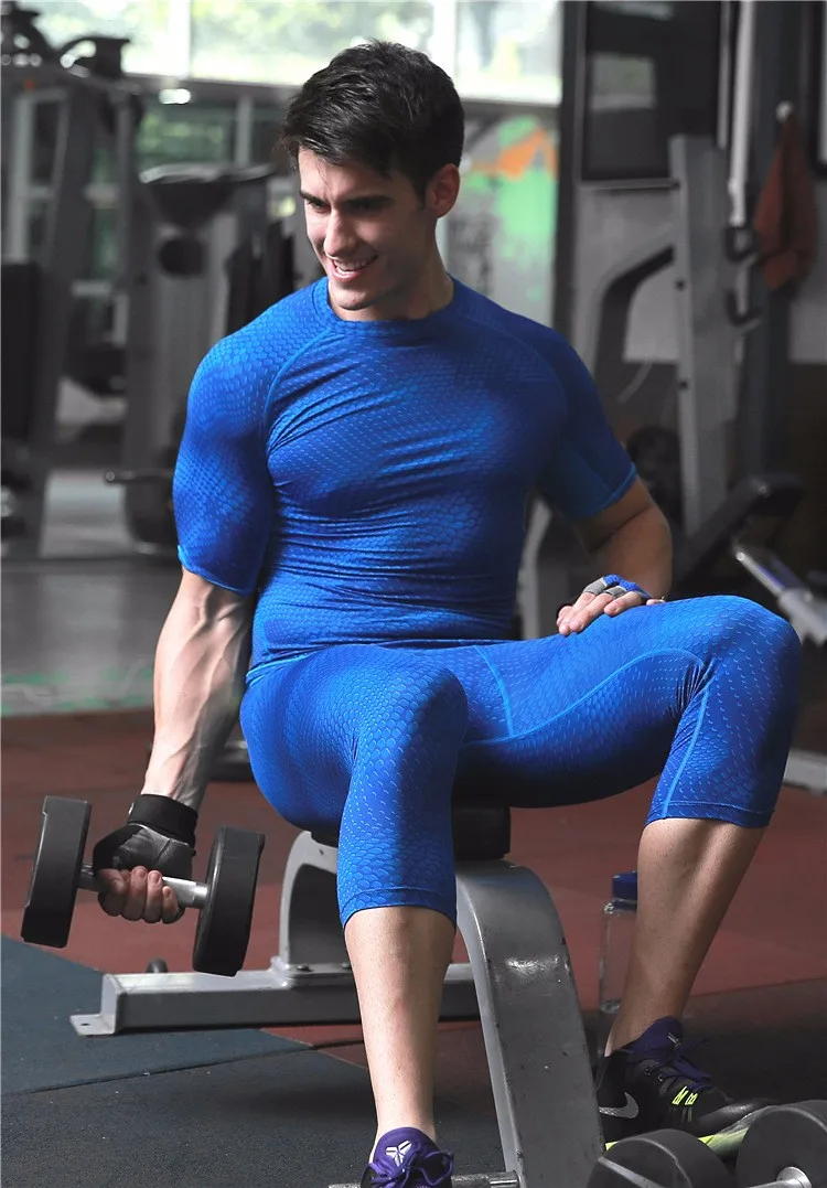 Новые мужские штаны для бега Бодибилдинг Фитнес эластичное Спортивное нижнее белье спандекс для спортзала для игры в баскетбол Велоспорт Колготки обтягивающие леггинсы
