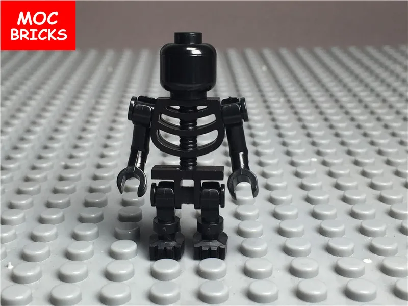 10 шт./лот MOC Кирпичи DIY черные скелетоны в сборе детали для тела ручки фигурка