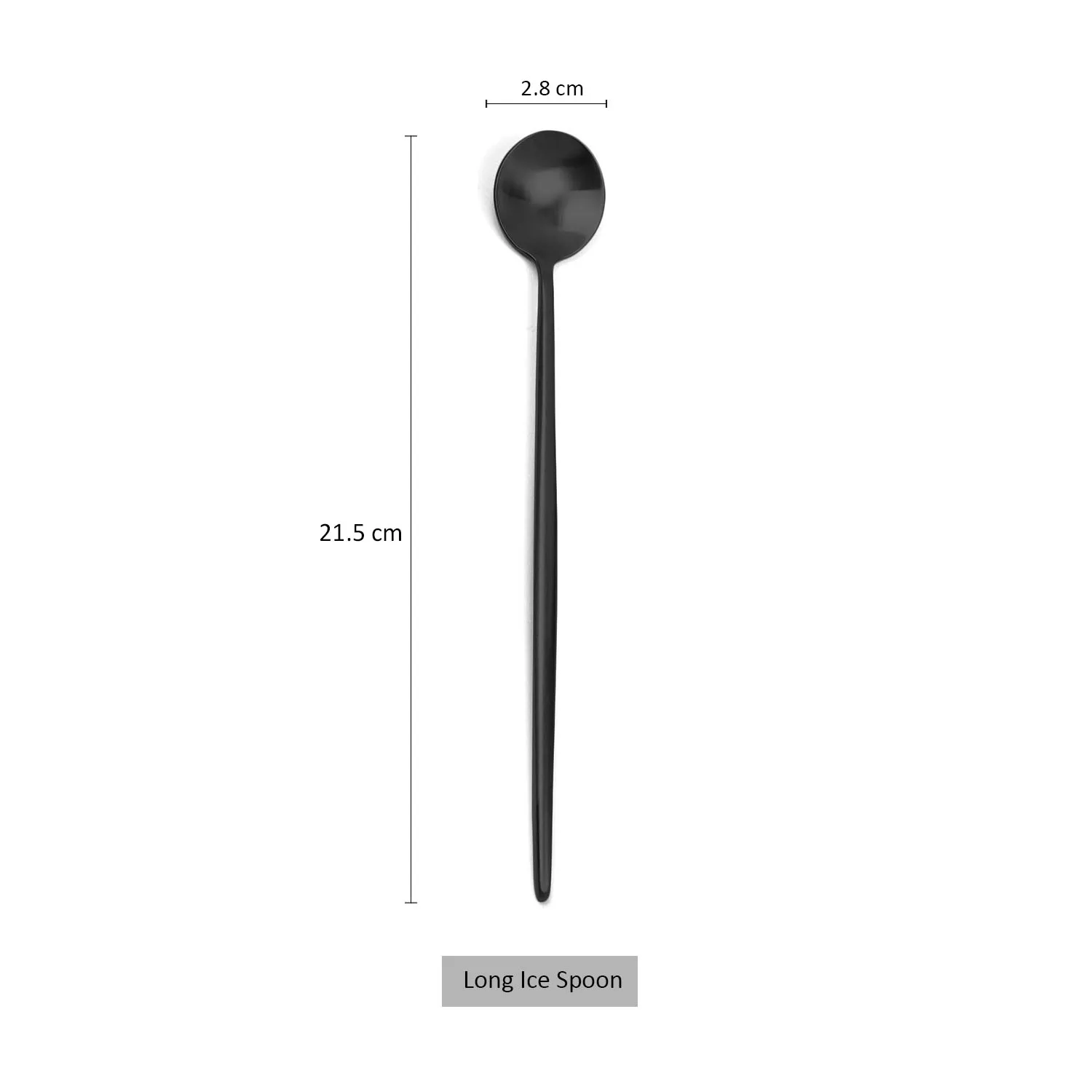 Long Ice Spoon Матовый черный набор посуды из 304 нержавеющей стали набор столовых приборов нож вилка ложка палочки для еды Столовые приборы столовые приборы - Цвет: Long Ice Spoon