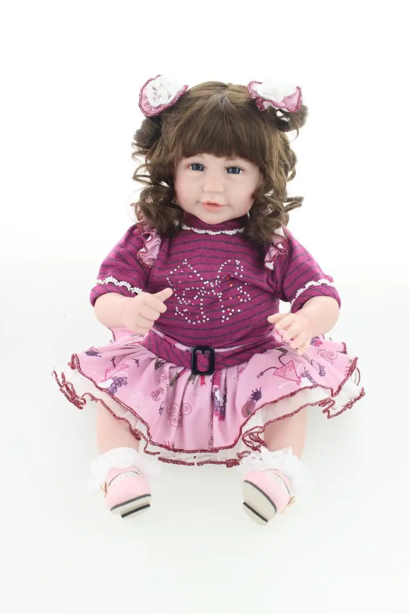 

New 20" 52cm Long Hair Silicone Reborn Baby Girl Doll Reborn High-end Gift Toy Doll