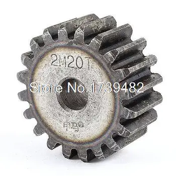 

10mm x 44mm x 20mm Module 2 20 Teeth Metal Straight Spur Gear Wheel Gray