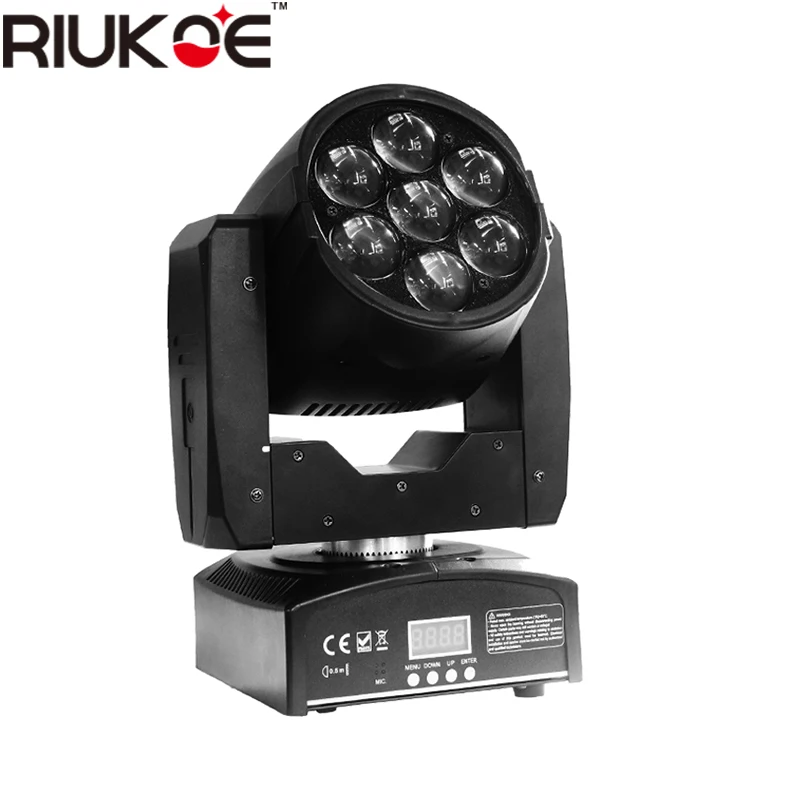 RIUKOE zoom wash 7x12W RGBW 4in1 LED moving head Mini DJ dmx сценический свет | Лампы и освещение