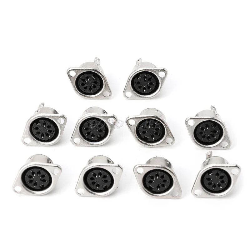 

10PCS 3/4/5/6/7/8PIN Panel Mount Female Jack DIN Adapter MIDI Cable Connector