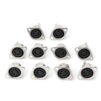 

10PCS 3/4/5/6/7/8PIN Panel Mount Female Jack DIN Adapter MIDI Cable Connector