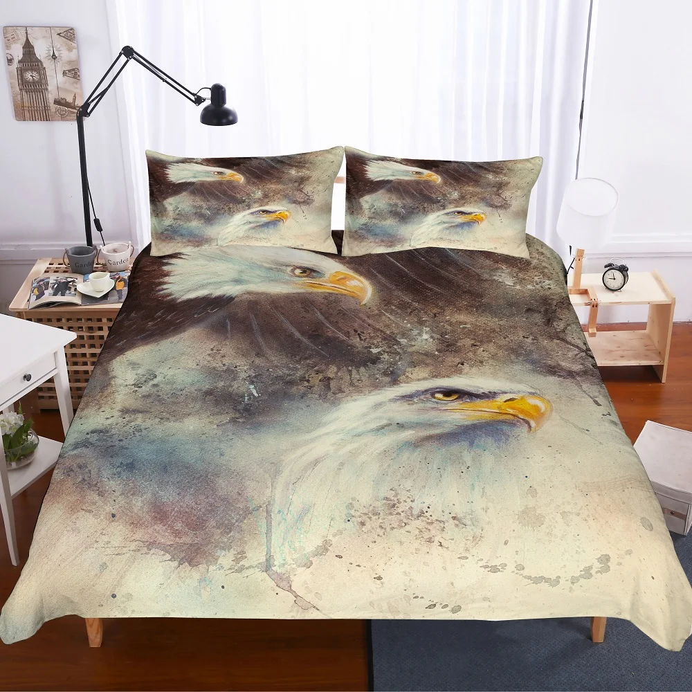 

100% Microfiber Birds Bedding Set Duvet Cover Set Eagle Crane Phoenix Bed Linen Cover Twin Full Queen King Home Bedding Set