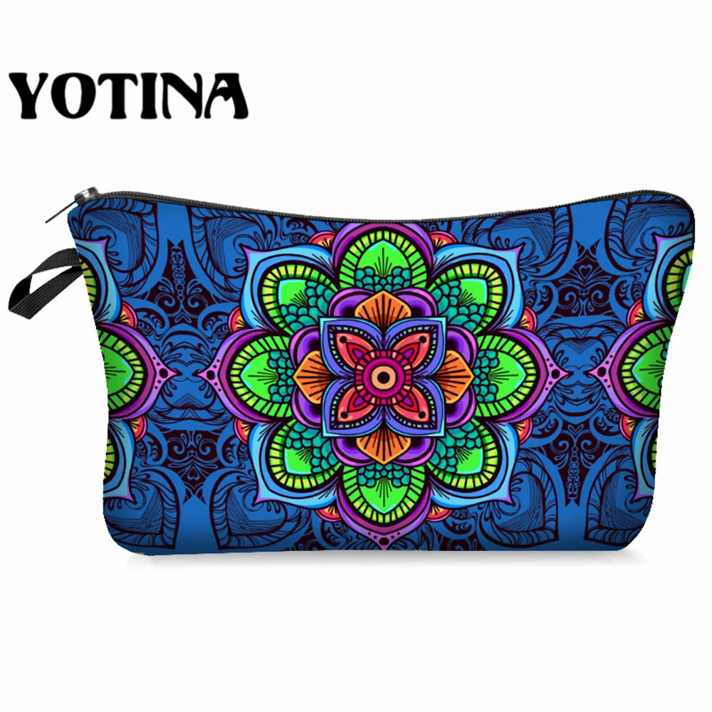 Yotina сумка для макияжа женская косметичка с разноцветным рисунком 3D печать