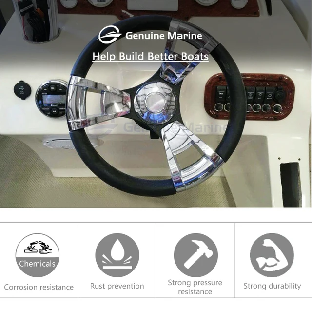 Genuine Marine Boat Steering Wheel 3 Spoke Comfortable PP Foam Grip  Universal 3/4 Shaft Wheel for Yacht Speed Boat Accessories - AliExpress