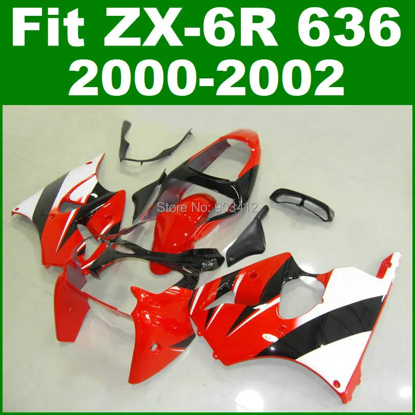 Горячая распродажа! Комплект обтекателей для Kawasaki ZX6R 2000 2001 2002 ZX 6R 636 00 01 02 комплект