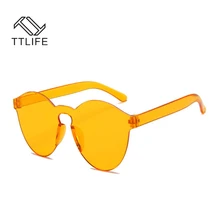TTLIFE New Fashion Rimless Vintage Round Mirror Sunglasses Women Luxury Brand Original Design Yellow Sun Glasses Female Oculos TTLIFE New Fashion Rimless Vintage Round Mirror Sunglasses Women Luxury Brand Original Design Yellow Sun Glasses Female Oculos