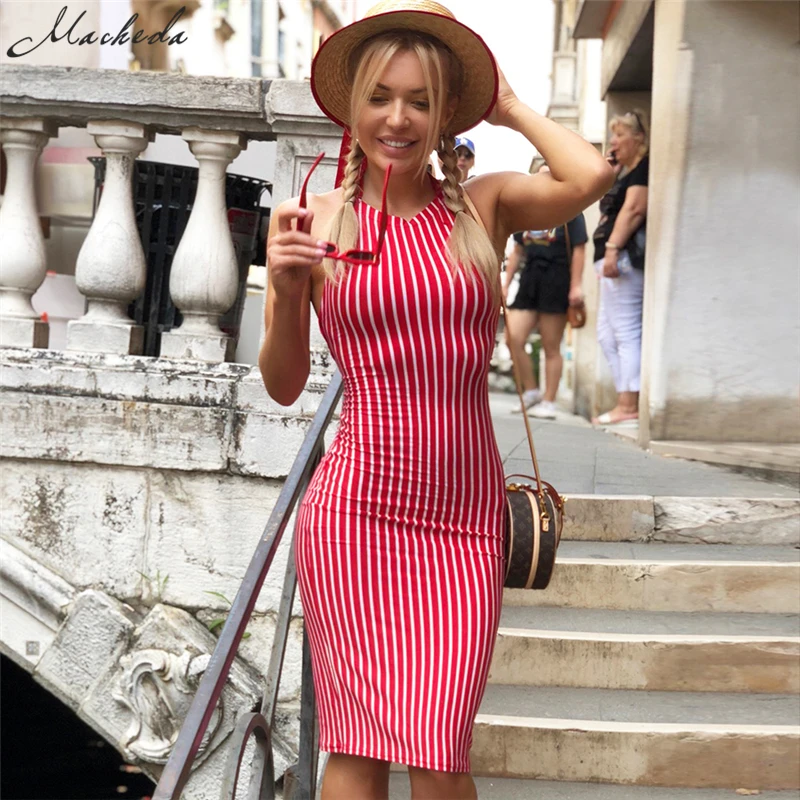 red and white striped outfit