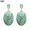 JURAN Long Geometric Resin Pendant Earrings for Women Wedding Rhinestone Dangle Drop Earrings Hand Painted Maxi Jewelry Gift ► Photo 1/6