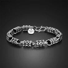 Мода 925 серебряные бусины шесть браслет с огранкой Мужская мода браслет властная метросексуал серебряные ювелирные изделия серебро