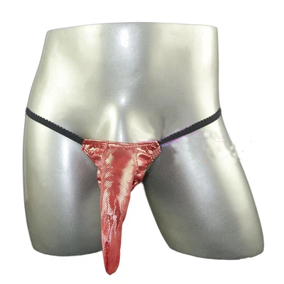 Mens  flash dot thong and s string panties with penis pouch sleeve underwear gold silver red ZJH496