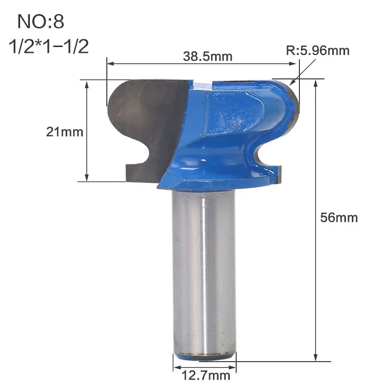 1 шт. 1/" 1/2" хвостовик классический двойной палец древесины маршрутизатор бит C3 Карбид деревянный ящик фрезы Деревообрабатывающие инструменты - Длина режущей кромки: NO 8
