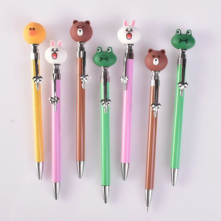 

30 Pcs/lot Cartoon Press Mechanical Pencil Bear Duck Metal Pencil Automatic Pen for Kid Gift School Office Supplies Escolar