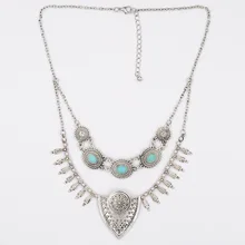 Collar de Cadena de múltiples 2017 Maxi Collier Femme Boheme Collares Colar Vintage Hippie de Boho Chic Joyería Americana Nativa