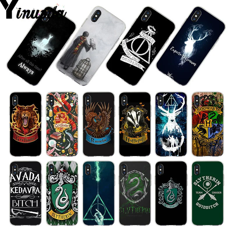 

Yinuoda For iphone X 7 XS MAX Case Harry Potter always Slytherin School Phone Case for iPhone 8 7 6 6S Plus X 5 5S SE 5C XR