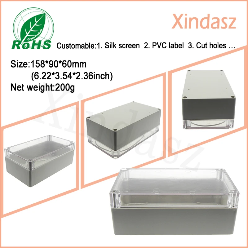 

158*90*60mm plastic distribution box Transparent junction box plastic enclosure