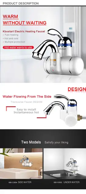 Kbxstart 220v Heated Faucet With Water Heating Tiny Size Bathroom Banheiro Electric  Instant Hot Water Heater Tap 180 Rotation - Electric Water Heaters -  AliExpress
