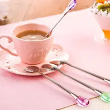 4 шт. модная десертная ложка с длинной ручкой, тонкая капельная длинная ложка из нержавеющей стали, креативная ложка-мешалка, кухонные инструменты