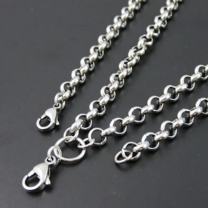 6mm Two Clasp Design 316L Stainless Steel Rolo O Floating Locket Chains