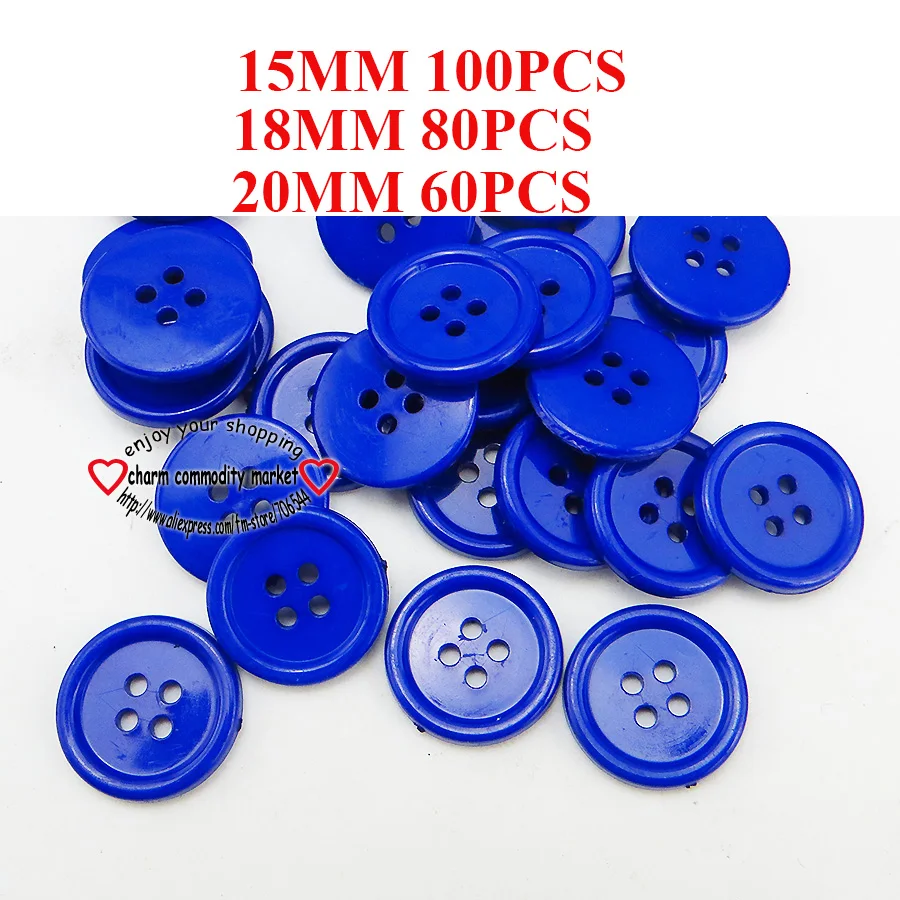 100 шт 15 мм сапфировые синие круглые Окрашенные Пластиковые кнопки пальто сапоги швейная одежда аксессуары P-088-1