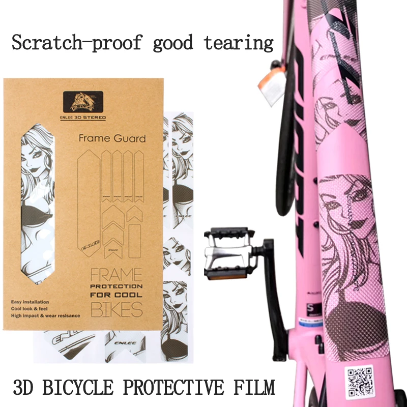 

Bike Stickers Frame Protection Stickers 3D Thick film sticker wear-resistant non-slip waterproof Bike Decor 10 piece set