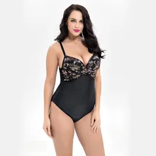 Одна деталь плюс Размеры купальники цветочные спинки Купальник Женщины печати Underwi Большие размеры Купальники Push Up купальный костюм большой