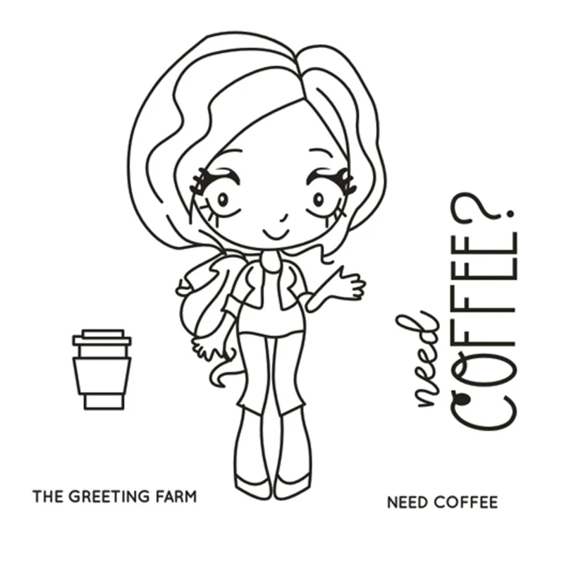 

Coffee Girl Letter Transparent Clear Stamps Silicone Seals for DIY Scrapbooking/Card Making/Diary Book/Paper Maker Decor Stencil