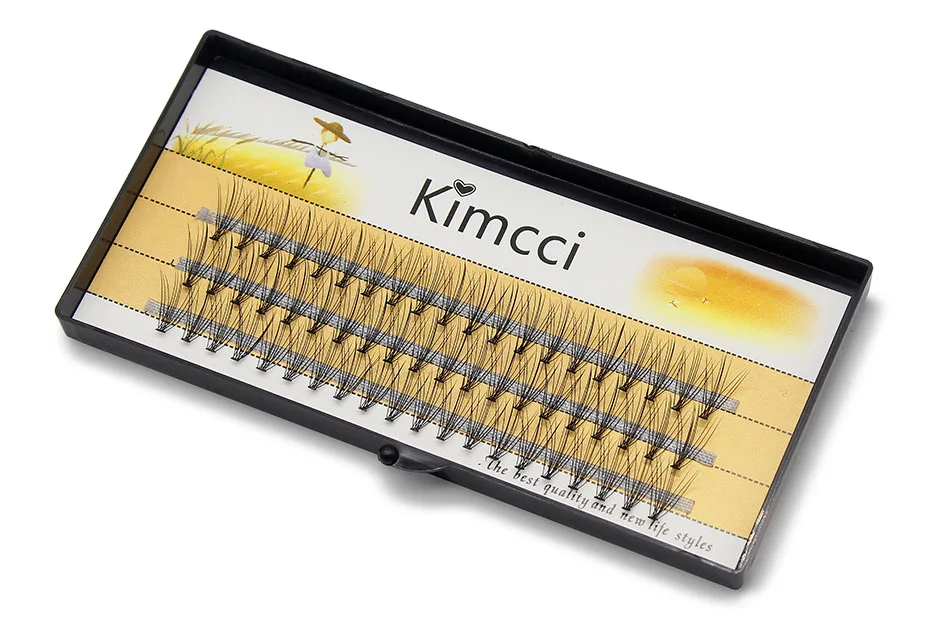 Kimcci 60knots/Case Natural False Eyelash Extension Makeup 10D Mink Individual Faux Eye Lashes Professional Fake Grafting Cilias