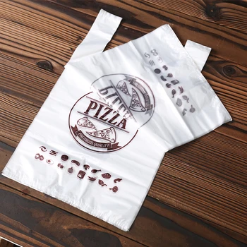 

50PCS / Lot 7,9,10,12 inch Pizza Plastic bags Takeaway food bags Dessert shop packing plastic bag Packaging bags custom