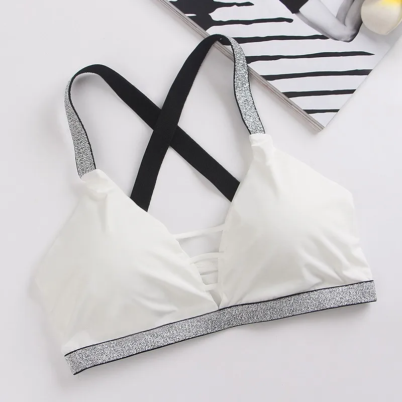 Gumrpun 2018 New Women Sling Tube Top Sexy Bra Black And White Sexy Push Up Tube Top Wire Free Beautiful Back Bras For Women