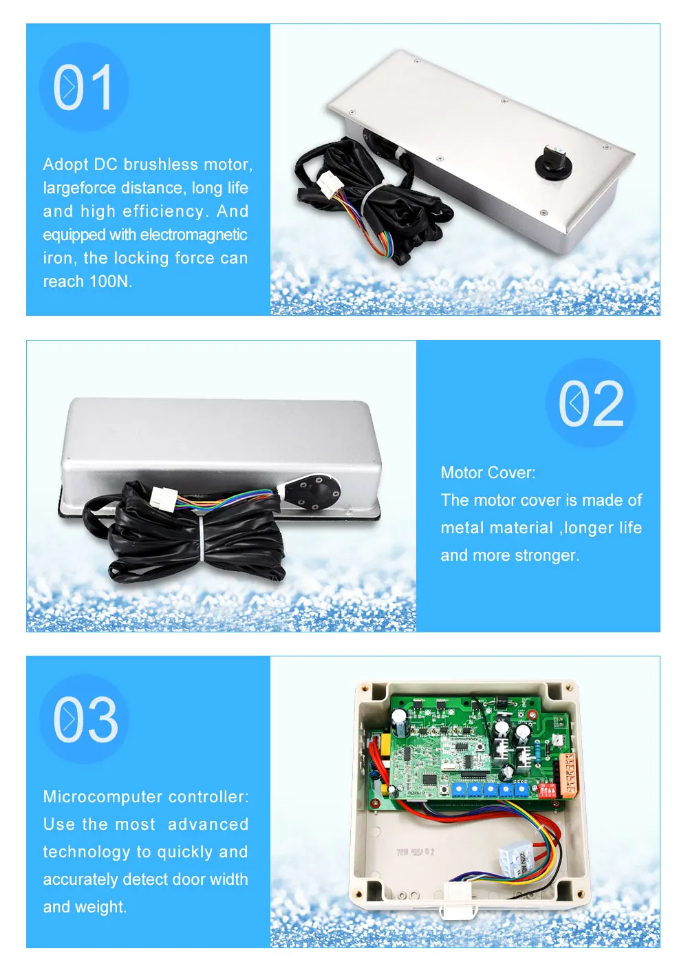 Automatic floor spring glass door closer detail 01