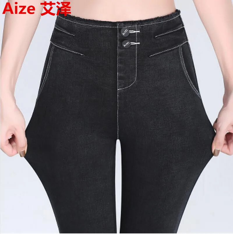 2017 Spring Autumn font b Women b font Trousers Elastic Waist Stretch Casual font b Leggings