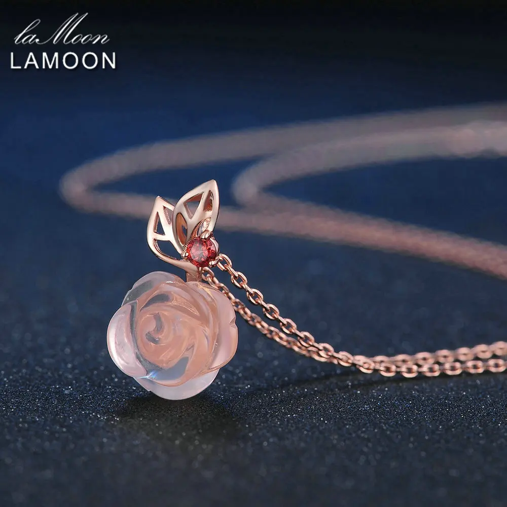 Lamoon Rose Flower 925 Sterling Silver 