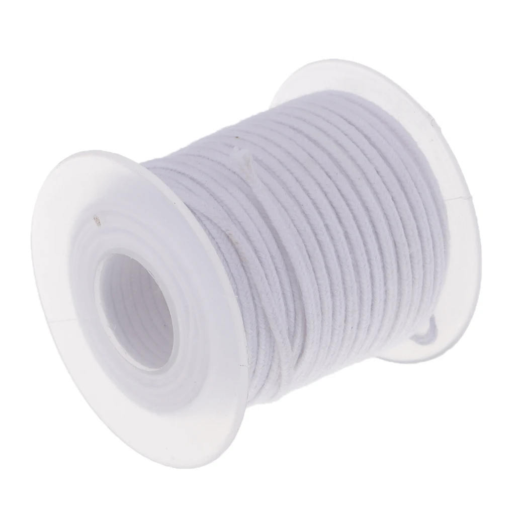 MagiDeal 1 Spool of 30 Meters / 98 Feet Cotton Braided Candle Wick for Candle Making DIY Candle Craft White