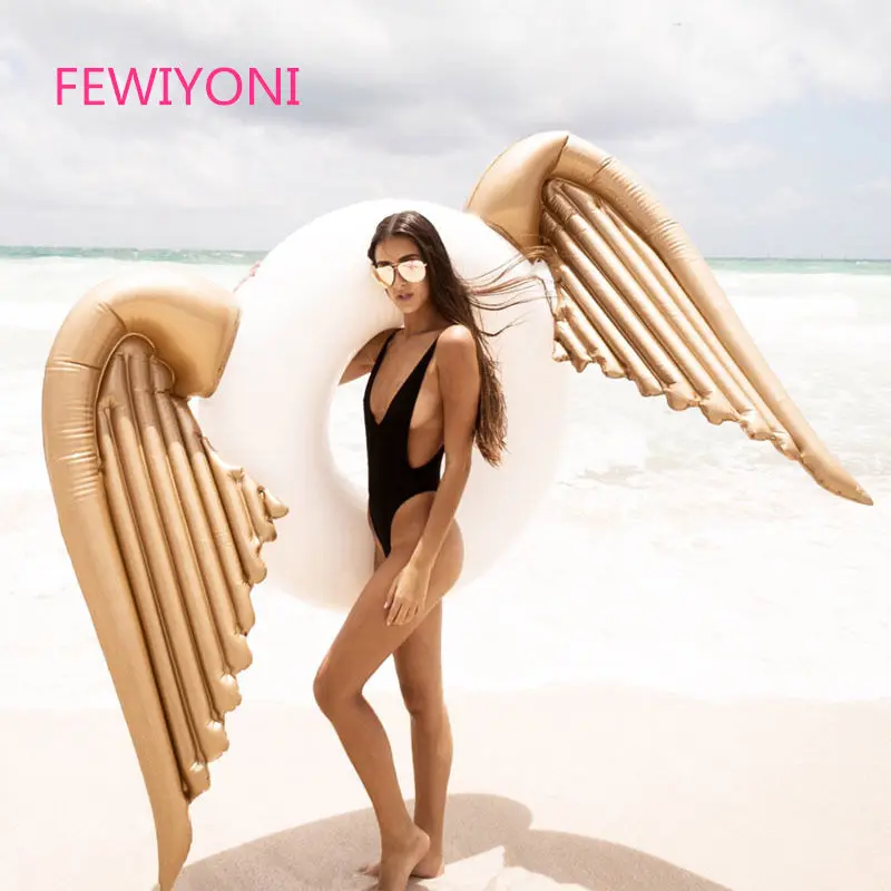 FEWIYONI 240 * 240cm inflatable angel wings swimming pool float swimming float swimming ring wings swimming pool pool toys