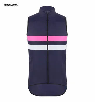 

SPEXCEL 2017 New cut Top quality Navy pink High visibility reflective lightweight cycling gilet windproof Water repellent Vest