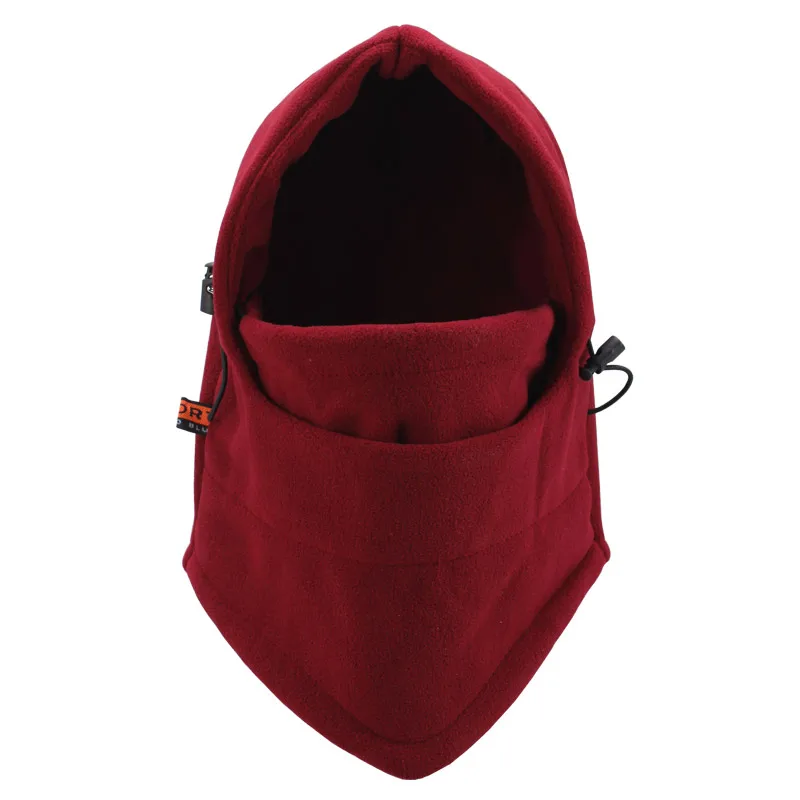 Dark Red Теплая Флисовая Балаклава, лыжная шапка с капюшоном, велосипедная штормовка, маска для лица, НОВАЯ шапка, теплая зимняя флисовая мотоциклетная шапка - Цвет: Dark Red