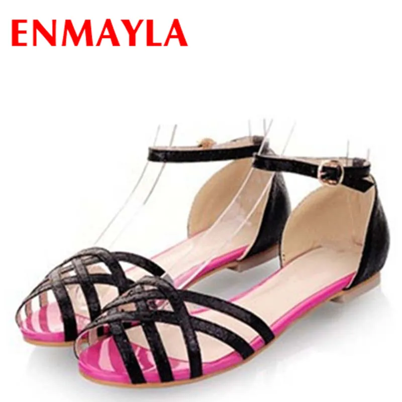 

ENMAYER big size 34-47 HOT sale new summer women sandals women's flats high quality ladies Flip flops flat sandals