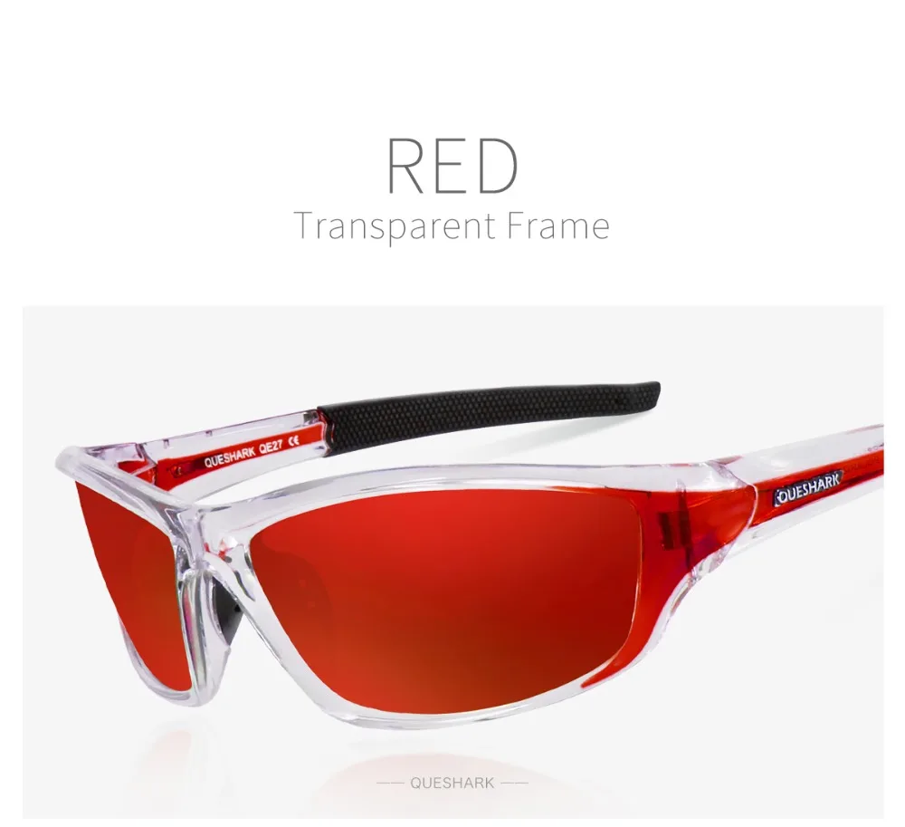 Queshark UV400 поляризованные велосипедные очки, спортивные велосипедные солнцезащитные очки, велосипедные очки, лыжные очки, очки для рыбалки, велоспорта, пеших прогулок