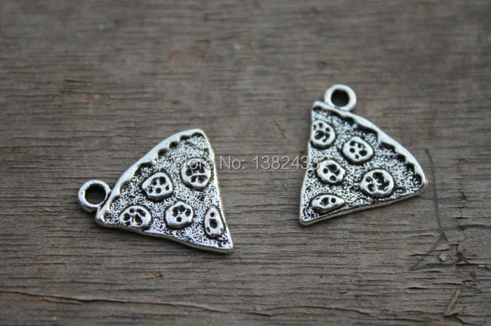 20pcs Slice Of Pizza Charm Silver tone 20mm x 19mm Food BBF Friendship Best Friends Pendant | Украшения и аксессуары