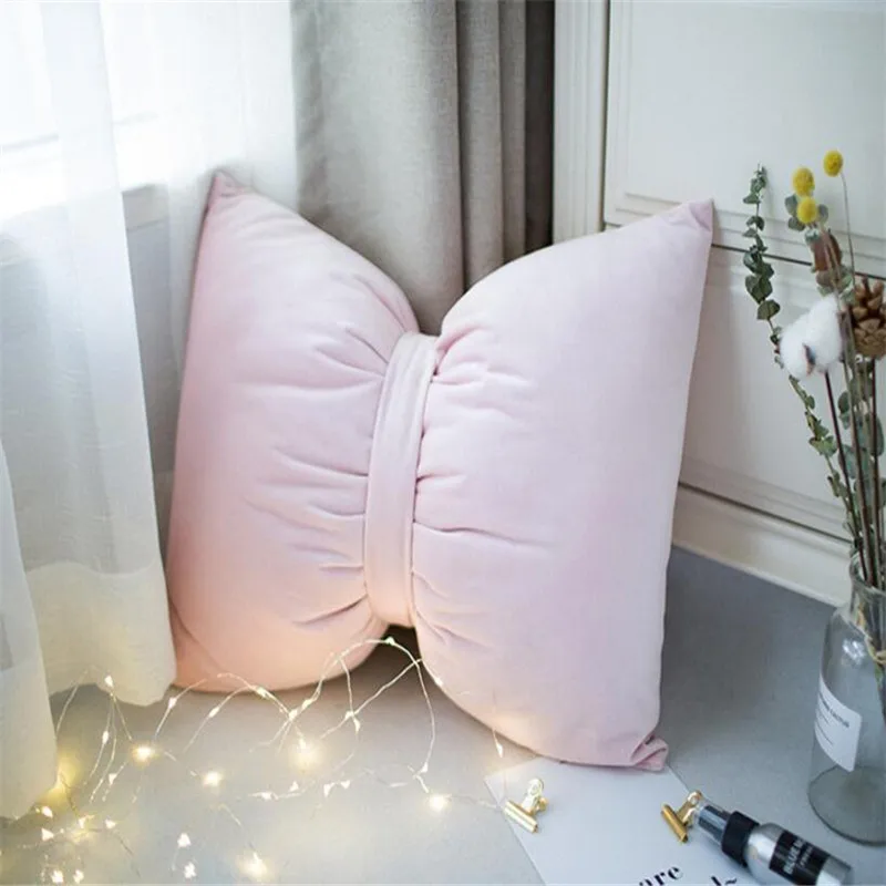 

Ins Hot Sale Cute Bowknot Throw Pillow Cushion With Inner 58x42CM Free Shipping Girls' Bedroom Decorate Waist Bloster Dakimakura