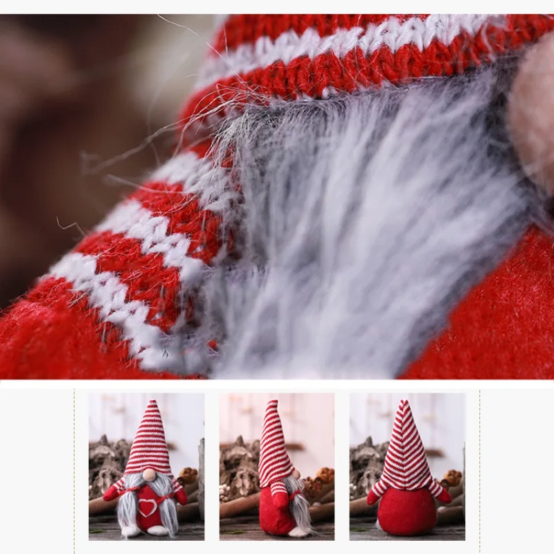 Милая длинная шляпа Санта-Клауса, новогодний Рождественский Декор, коллекционные куклы ручной работы, рождественские украшения для дома, украшение, подарок