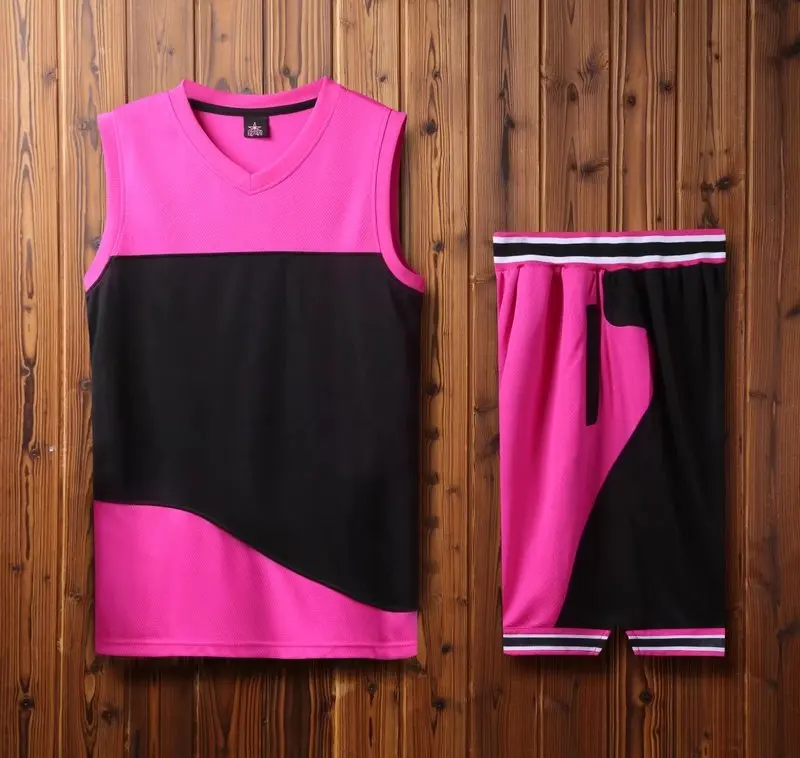 Basketball jersey & shorts Blank jersey basketball set Running sportswear sleeveless mens basketball training suit Customized