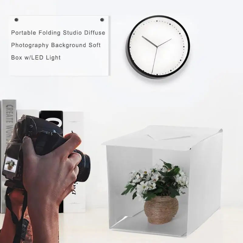 Портативный складной студийный диффузный софтбокс со светодиодной подсветкой черный, белый цвет фотографии фоном бокс для фотостудии высокое качество коробка